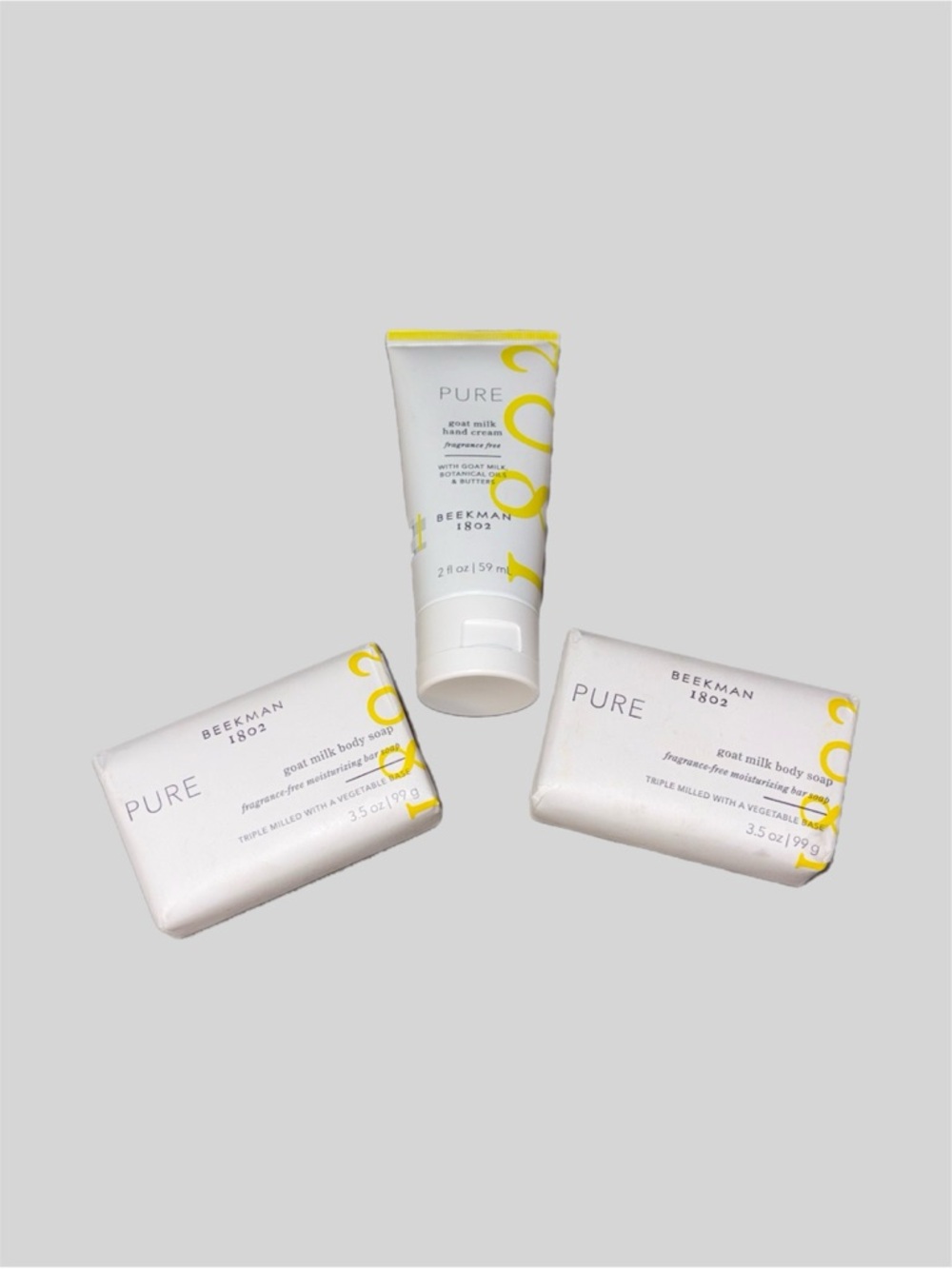 Beekman 1802 Bar Soap & Hand Cream 3 Piece Set - Pure/Unscented